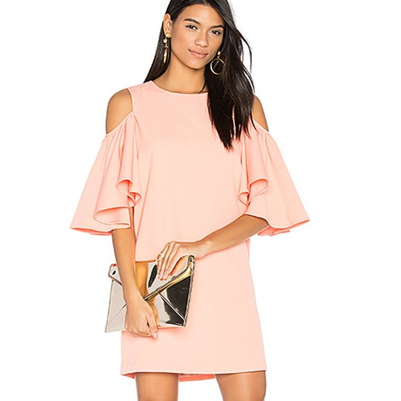 Blaque Label Shoulder Ruffle Cold Shoulder Dress